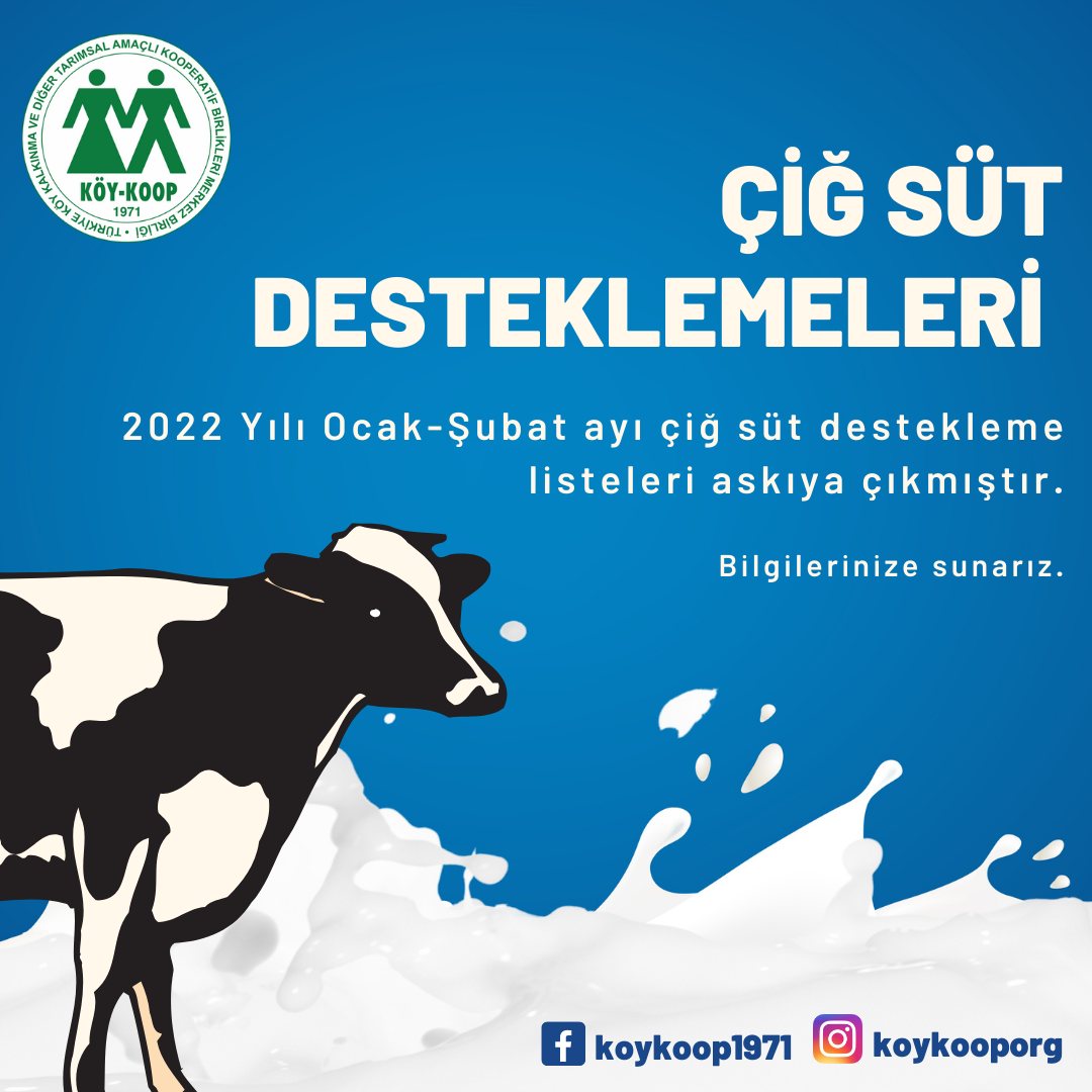 KÖY-KOOP MERKEZ BİRLİĞİ BİLGİLENDİRİYOR!